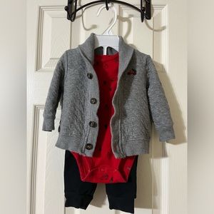 Carter's 6m 3pc set of cardigan, onesie, and pants